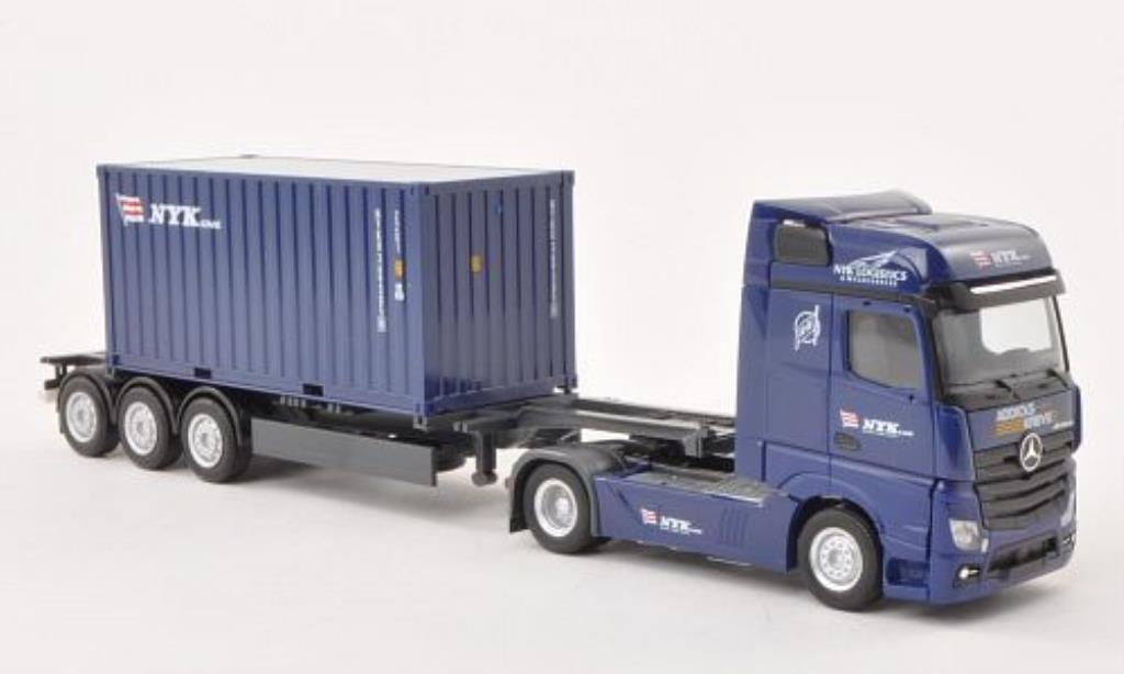 Mercedes Actros 1/87 Herpa Bigspace NYK / Addicks & Kreye Container-SZ modellino in miniatura