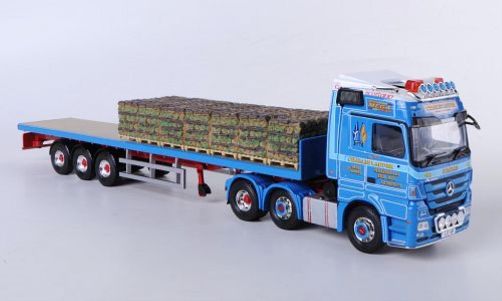 Mercedes Actros 1/50 Corgi Facelift Charlie Lauder Flachbrettpritschen-SZ mit Ladegut modellino in miniatura