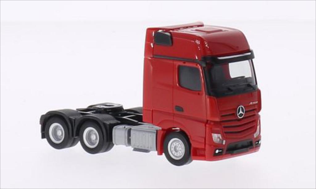 Mercedes Actros 1/87 Herpa Gigaspace 6x4 rosso modellino in miniatura