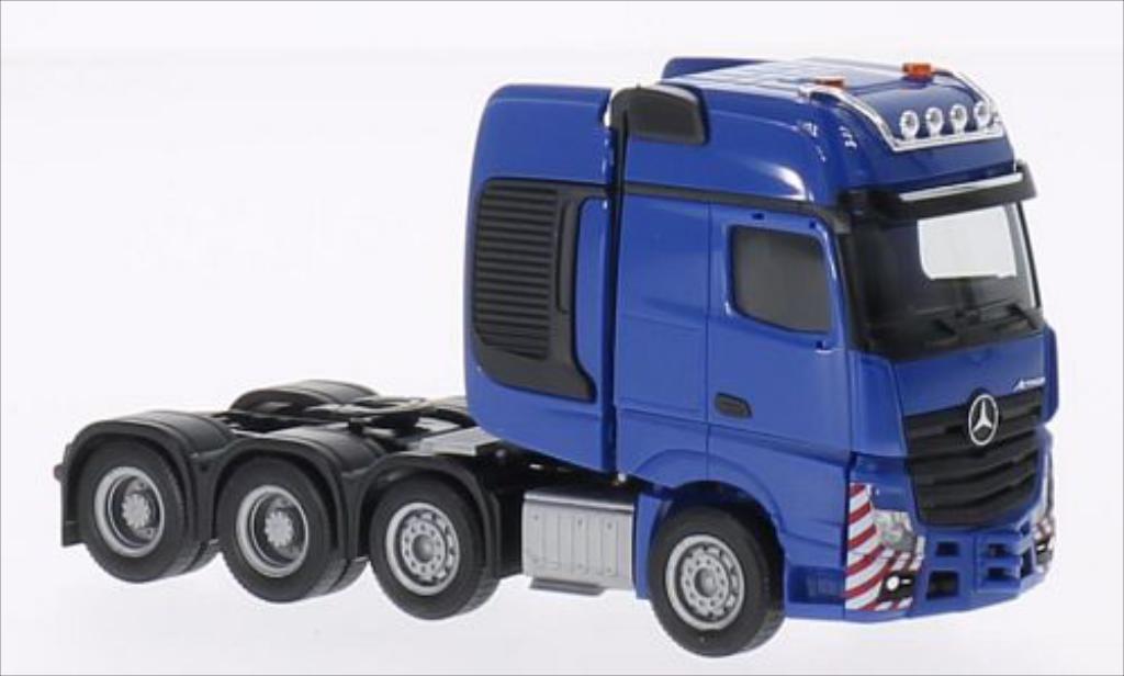 Mercedes Actros 1/87 Herpa Gigaspace SLT Schwerlastzugmaschine blu modellino in miniatura