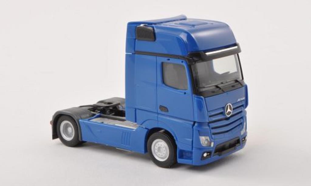 Mercedes Actros 1/87 Herpa Gigaspace Zugmaschine blu modellino in miniatura