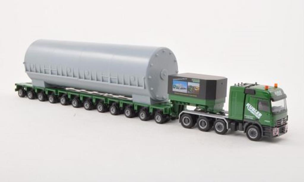 Mercedes Actros 1/87 Herpa L 02 Kubler Tieflade-SZ mit Ladegut modellino in miniatura