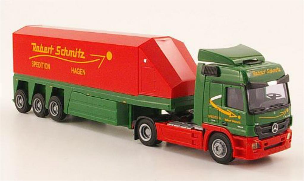Mercedes Actros 1/87 AWM MP3 L Aero. Robert Schmitz Innenlader-SZ modellino in miniatura