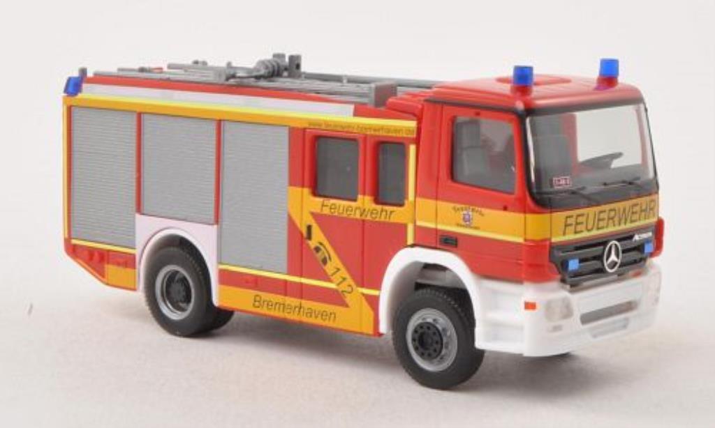Mercedes Actros 1/87 Herpa S HLF 2000 Feuerwehr Bremerhaven 2002 modellino in miniatura