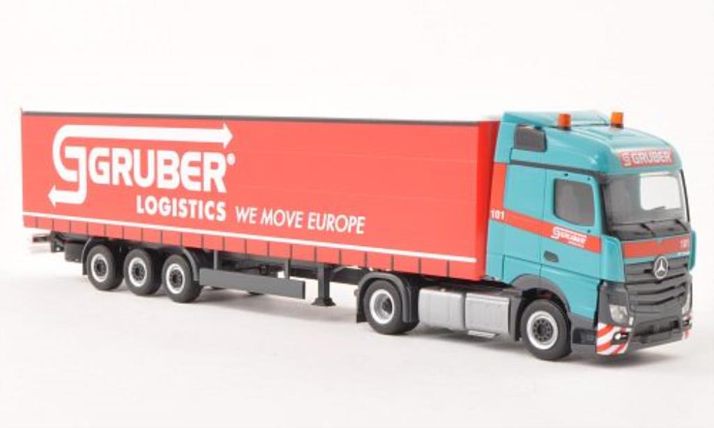 Mercedes Actros 1/87 Herpa Streamspace 2.5 Lowliner-SZ Gruber (I) modellino in miniatura