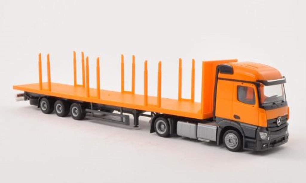 Mercedes Actros 1/87 Herpa Streamspace orange Lowliner-Rungen -SZ modellino in miniatura