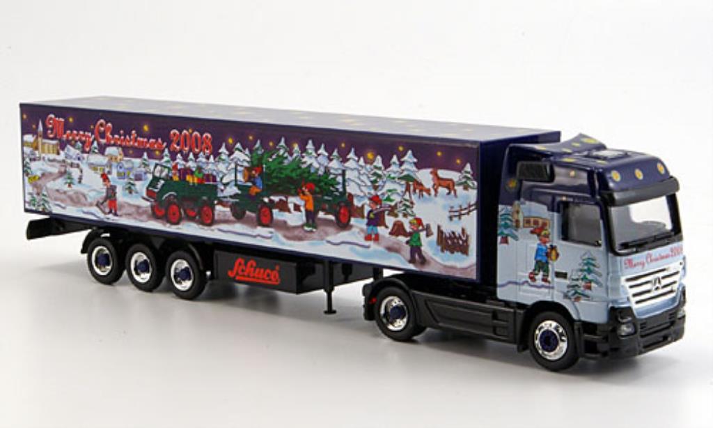 Mercedes Actros 1/87 Schuco V8 Koffersattelzug Weihnachten 2008 modellino in miniatura