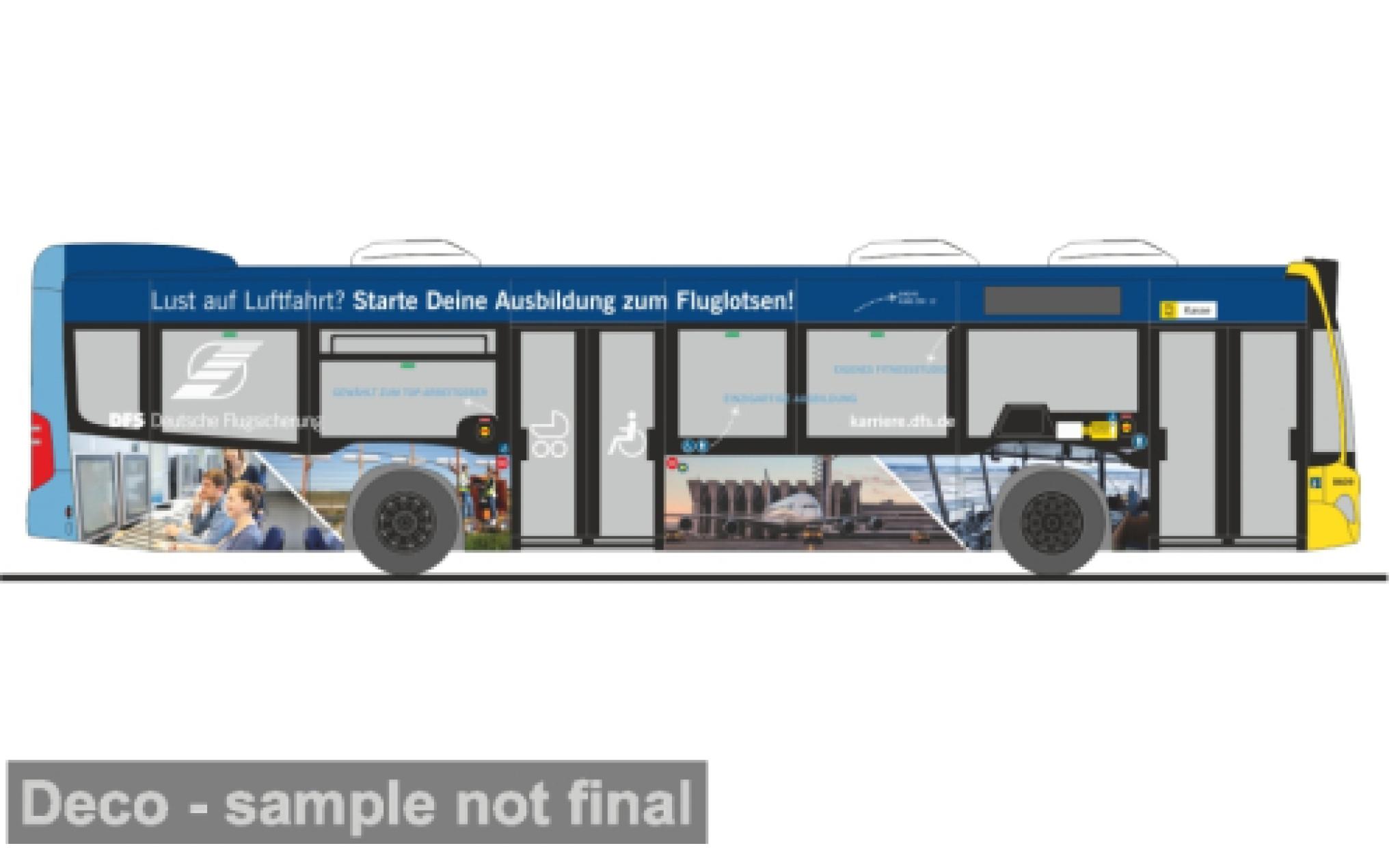 Mercedes Citaro 1/87 Rietze 2015 Hartmann Berlin - Deutsche Flugsicherung 1:87 modellini auto