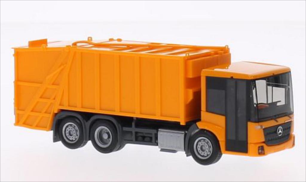 Mercedes Econic 1/87 Herpa Pressmullwagen orange modellino in miniatura