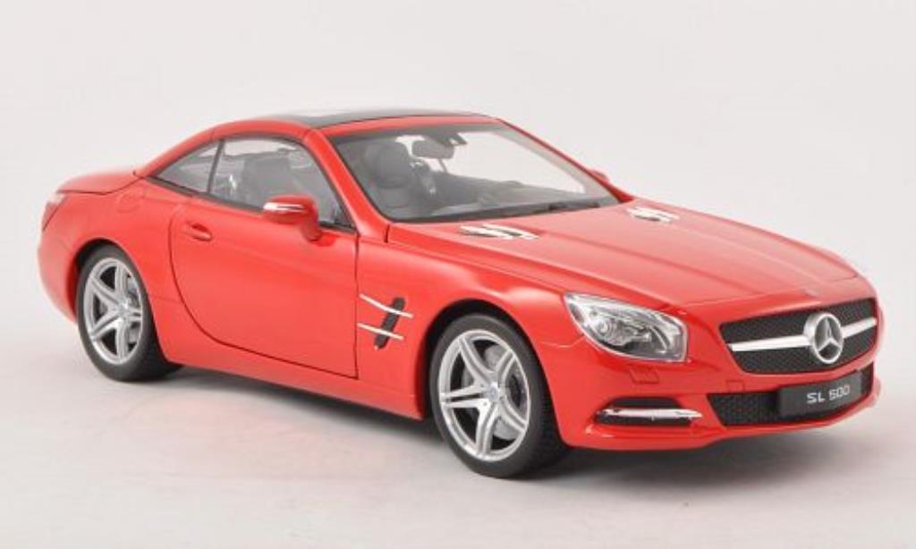 Mercedes Classe SL 500 1/18 Welly 500 (R231) rosso Verdeck geschlossen 2012 modellino in miniatura