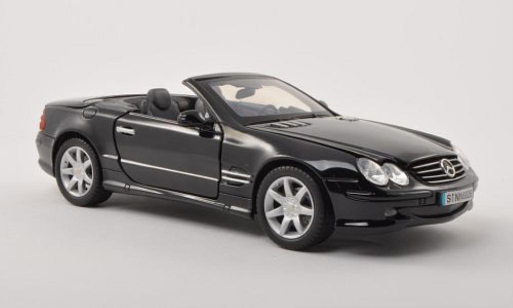 Mercedes Classe SL 500 1/18 Motormax 500 nero mit Klappverdeck 2002 modellino in miniatura