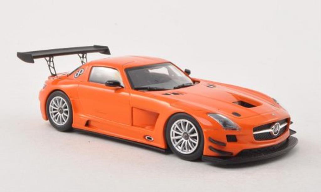 Mercedes SLS 1/43 Minichamps AMG GT3 orange Plain Body Version 2011 modellino in miniatura