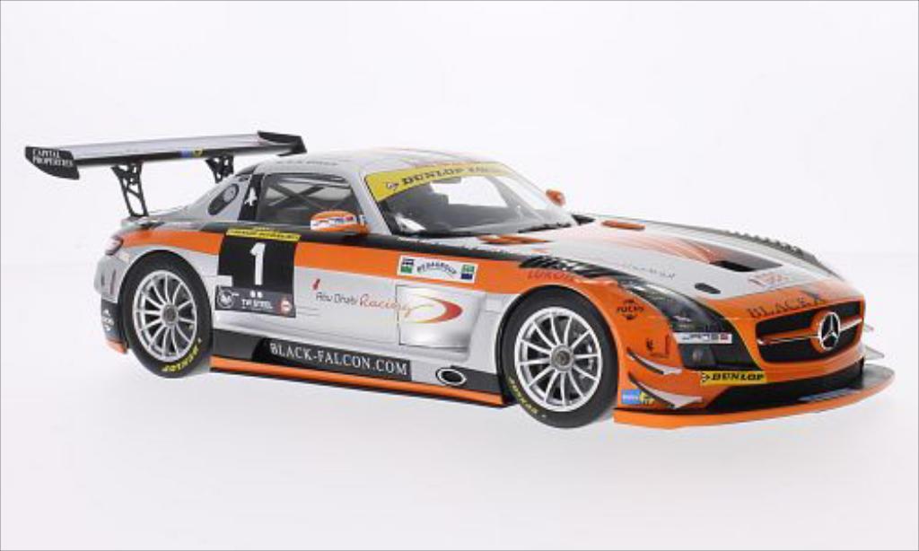 Mercedes SLS 1/18 Minichamps AMG GT3 No.1 Black Falcon 24h Dubai 2013 modellino in miniatura