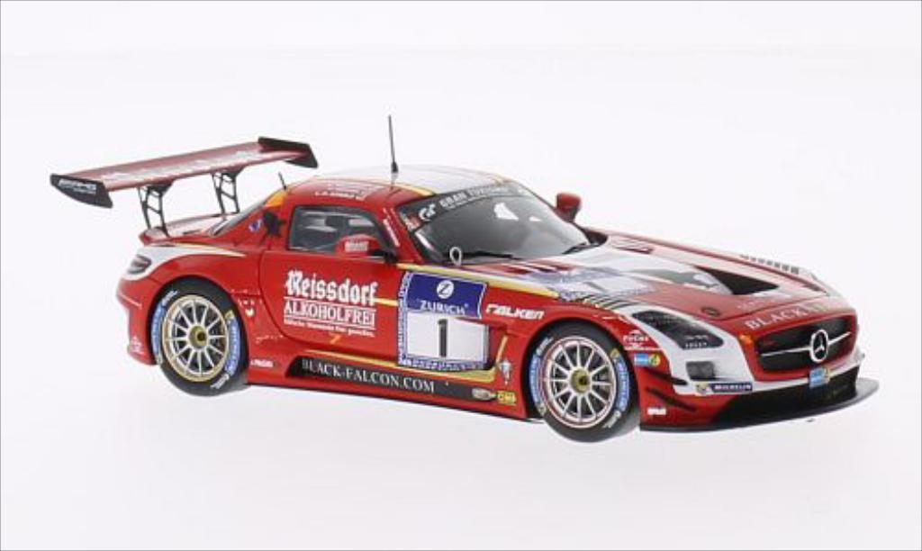 Mercedes SLS 1/43 Spark AMG GT3 No.1 Black Falcon Team Reissdorf Alkoholfrei 24h Nurburgring 2014 /D.Arnold modellino in miniatura