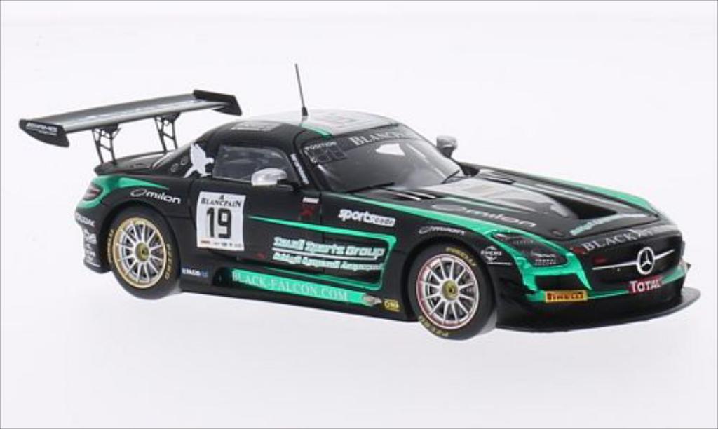 Mercedes SLS 1/43 Spark AMG GT3 No.19 Black Falcon 24h Spa 2014 modellino in miniatura