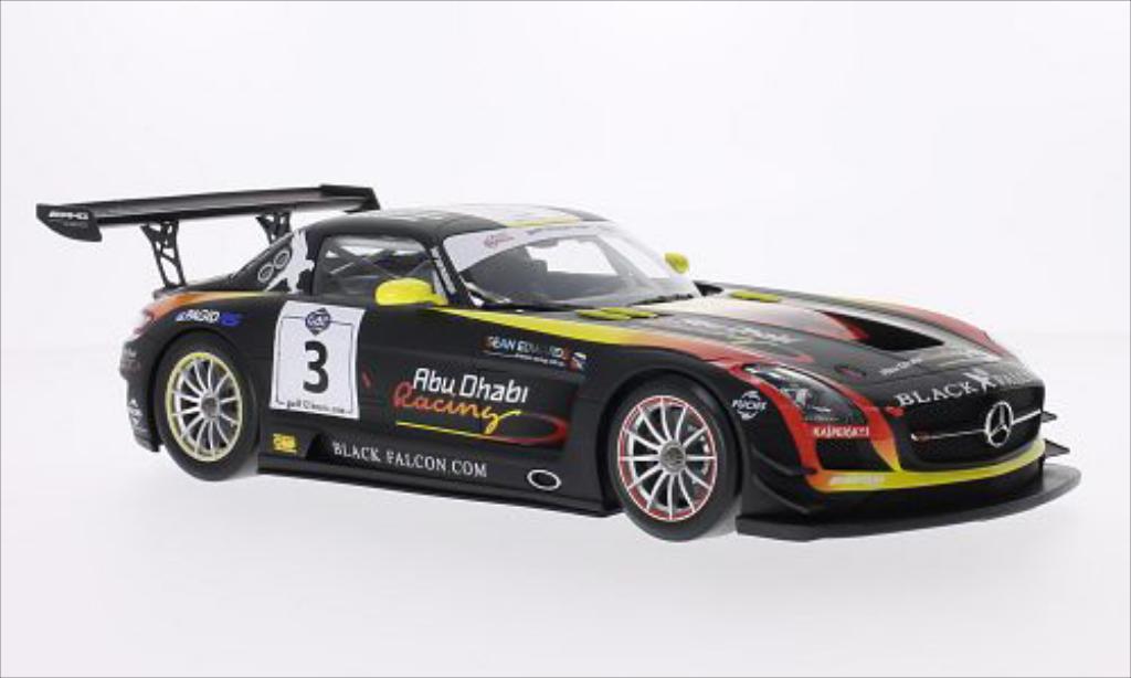 Mercedes SLS 1/18 Minichamps AMG GT3 No.3 Black Falcon 24h Abu Dhabi 2013 modellino in miniatura