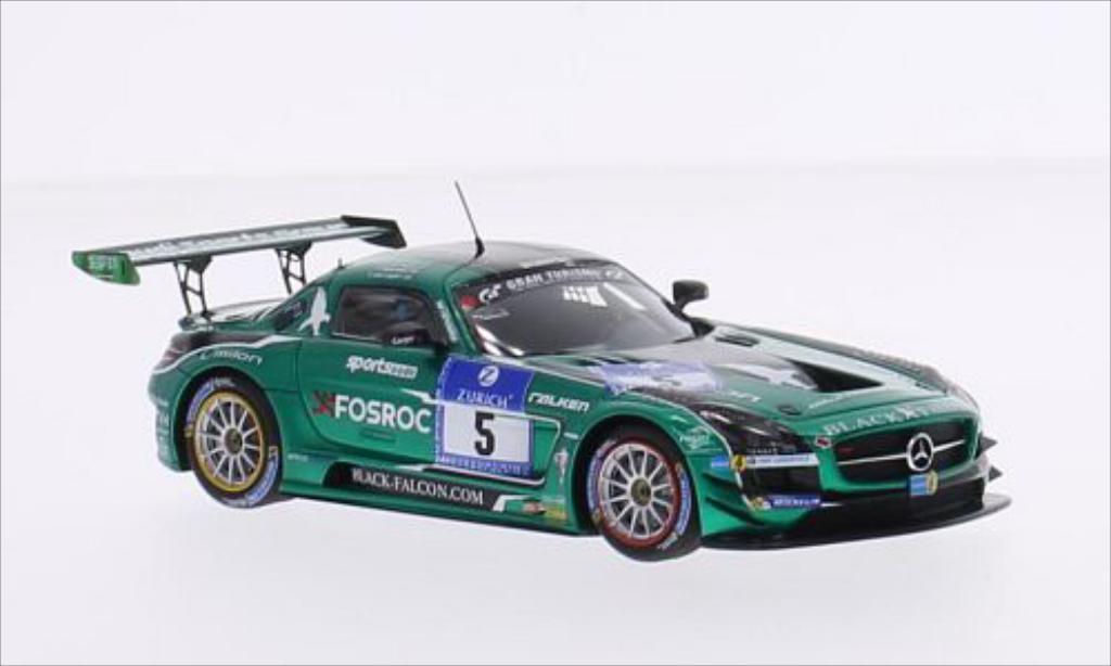 Mercedes SLS 1/43 Spark AMG GT3 No.5 Black Falcon 24h Nurburgring 2015 modellino in miniatura