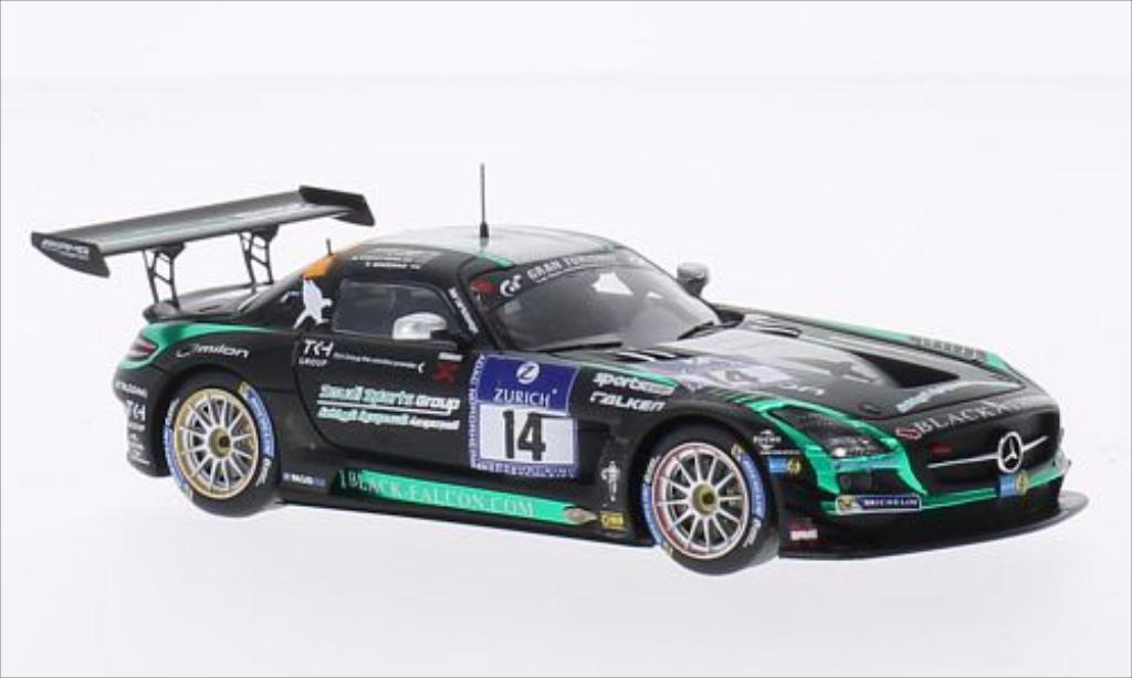 Mercedes SLS 1/43 Spark AMG No.14 Black Falcon 24h Nurburgring 2014 modellino in miniatura