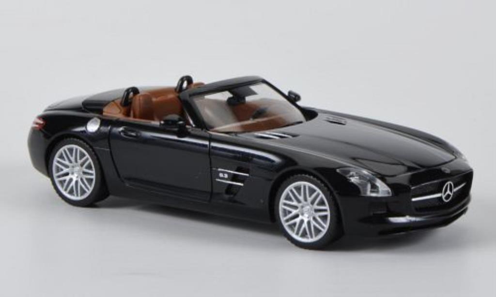 Mercedes SLS 1/87 Herpa AMG Roadster (R197) Brabus nero modellino in miniatura