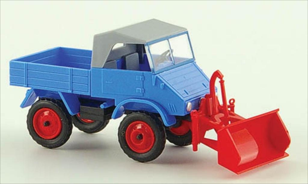 Mercedes Unimog 1/87 Epoche 411 blu modellino in miniatura