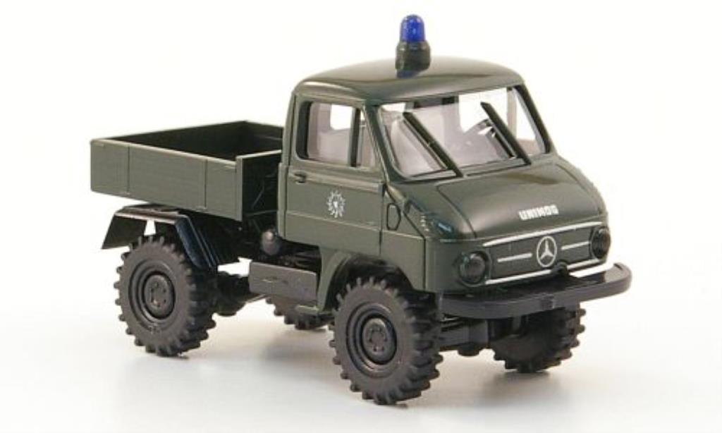 Mercedes Unimog 1/87 Brekina 411 Pritsche Polizei modellino in miniatura