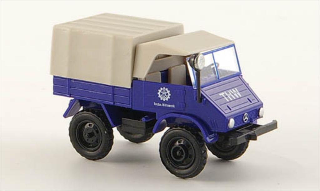 Mercedes Unimog 1/87 Epoche 411 THW /Plane modellino in miniatura