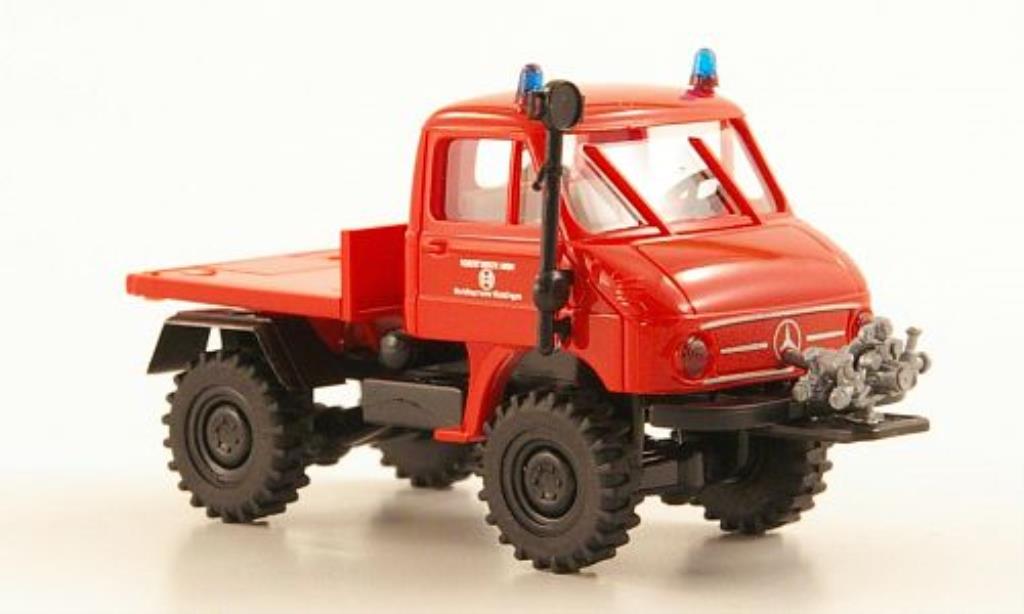 Mercedes Unimog 1/87 Brekina 411 Werksfeuerwehr Bosch modellino in miniatura