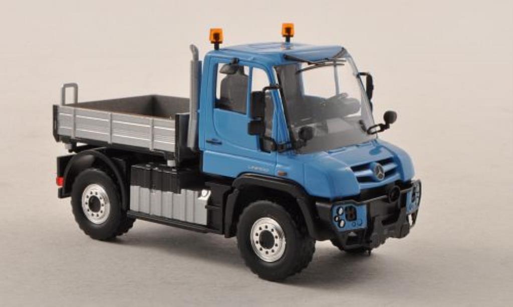Mercedes Unimog 1/87 Busch U430 Pritsche blu modellino in miniatura