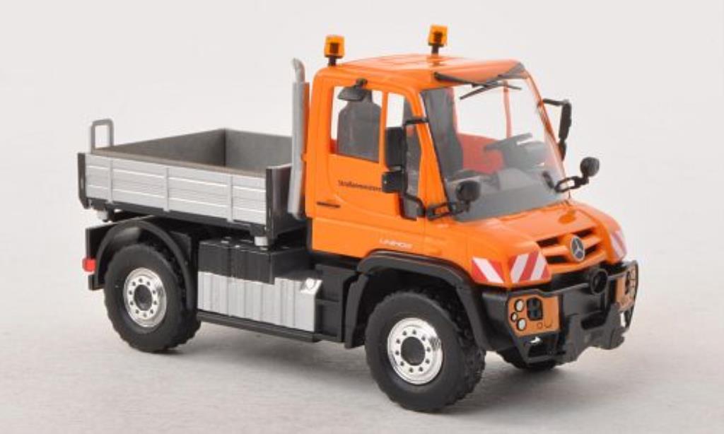 Mercedes Unimog 1/87 Busch U430 Pritsche Strassenmeisterei modellino in miniatura