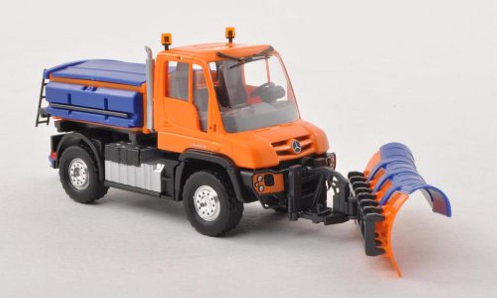 Mercedes Unimog 1/87 Busch U430 Winterdienst orange modellino in miniatura