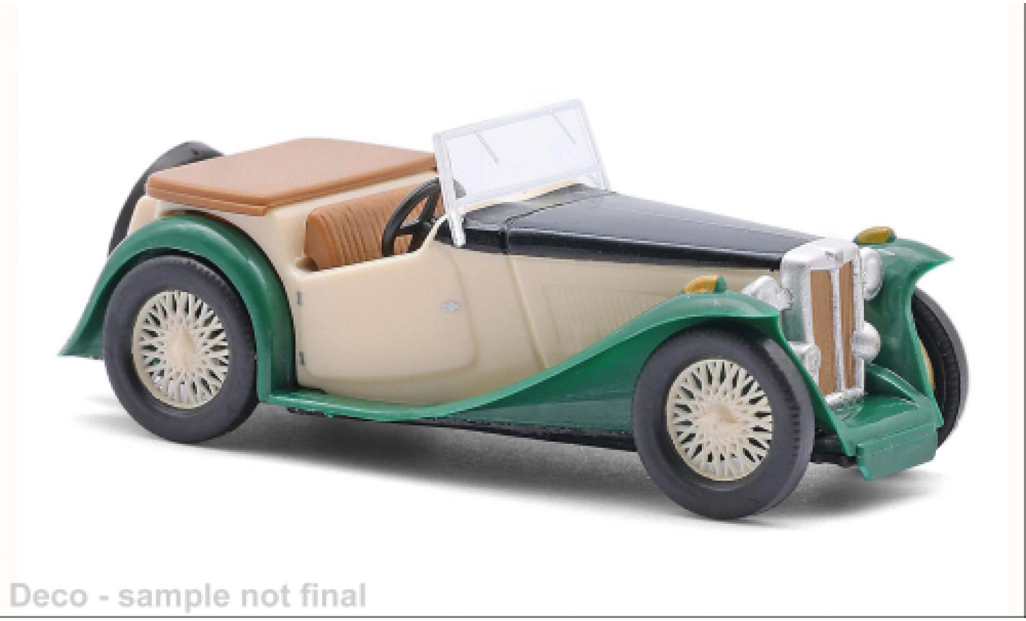 MG Midget 1/87 Busch TC beige/gr&uuml;n 1945 1:87 modellino in miniatura