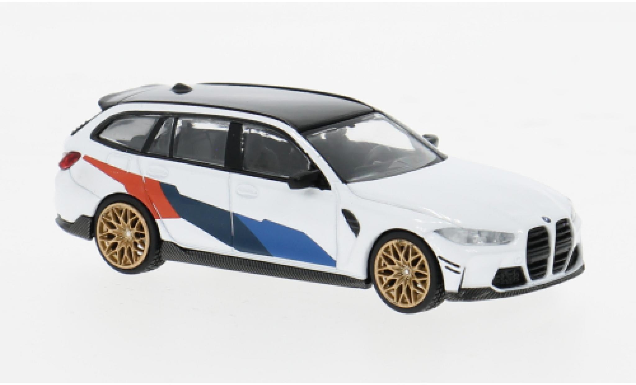 Bmw M3 1/64 Mini GT M Performance Touring weiss/Dekor 1:64 modellino in miniatura