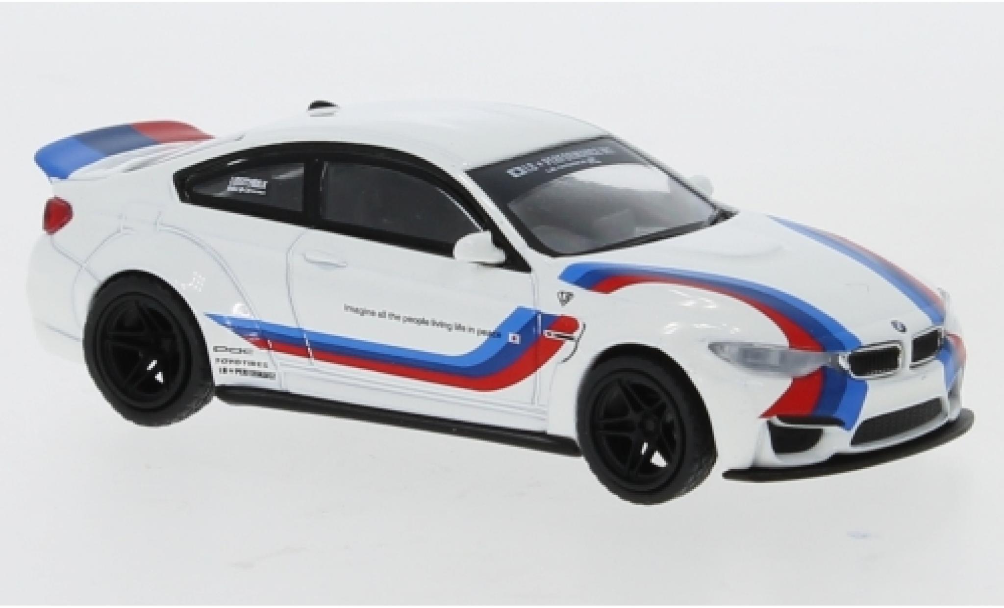 Bmw M4 1/64 Mini GT (F82) LB Works bianco/Dekor RHD modellino in miniatura