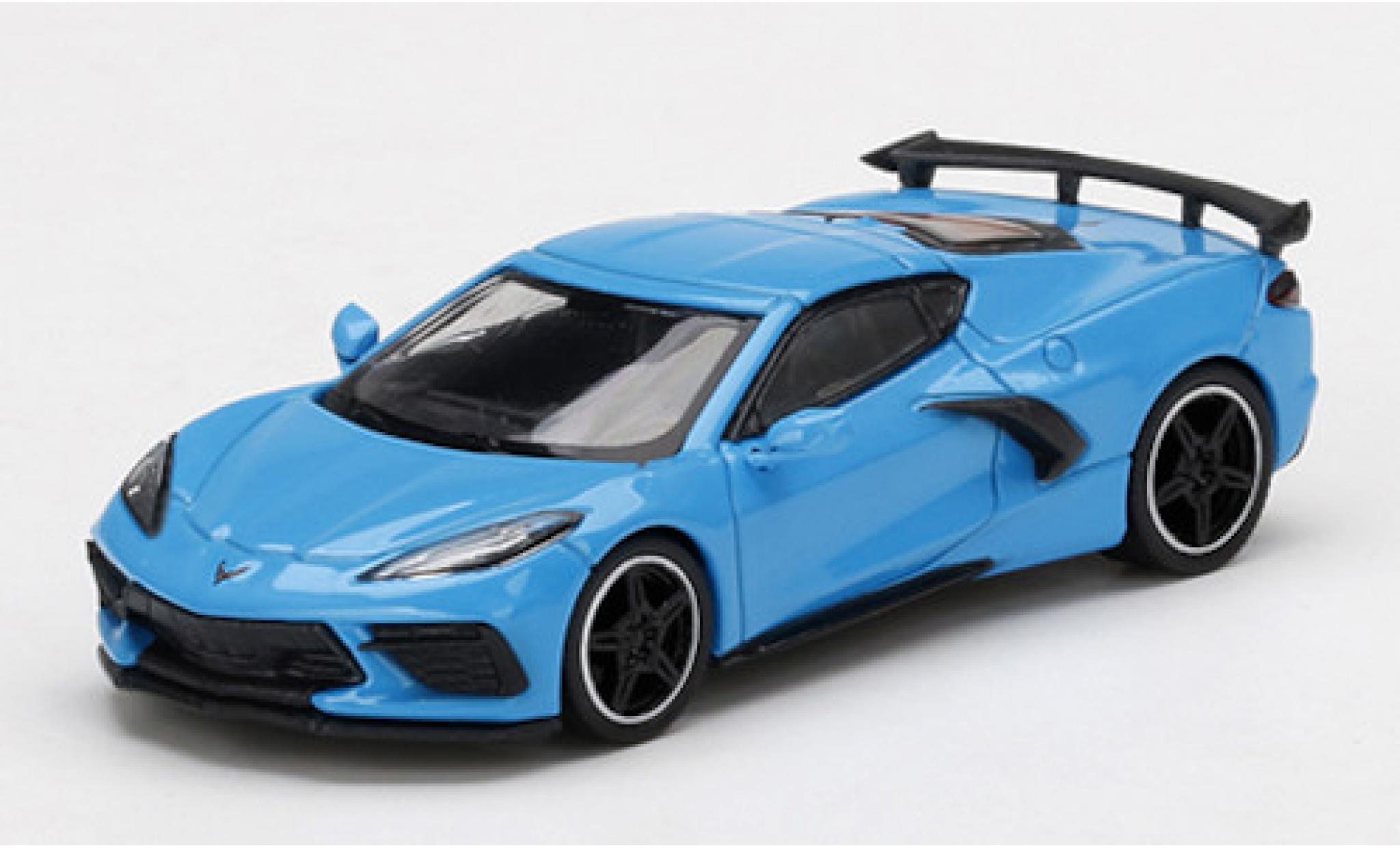 Chevrolet Corvette 1/64 Mini GT C8 Stingray blu modellino in miniatura