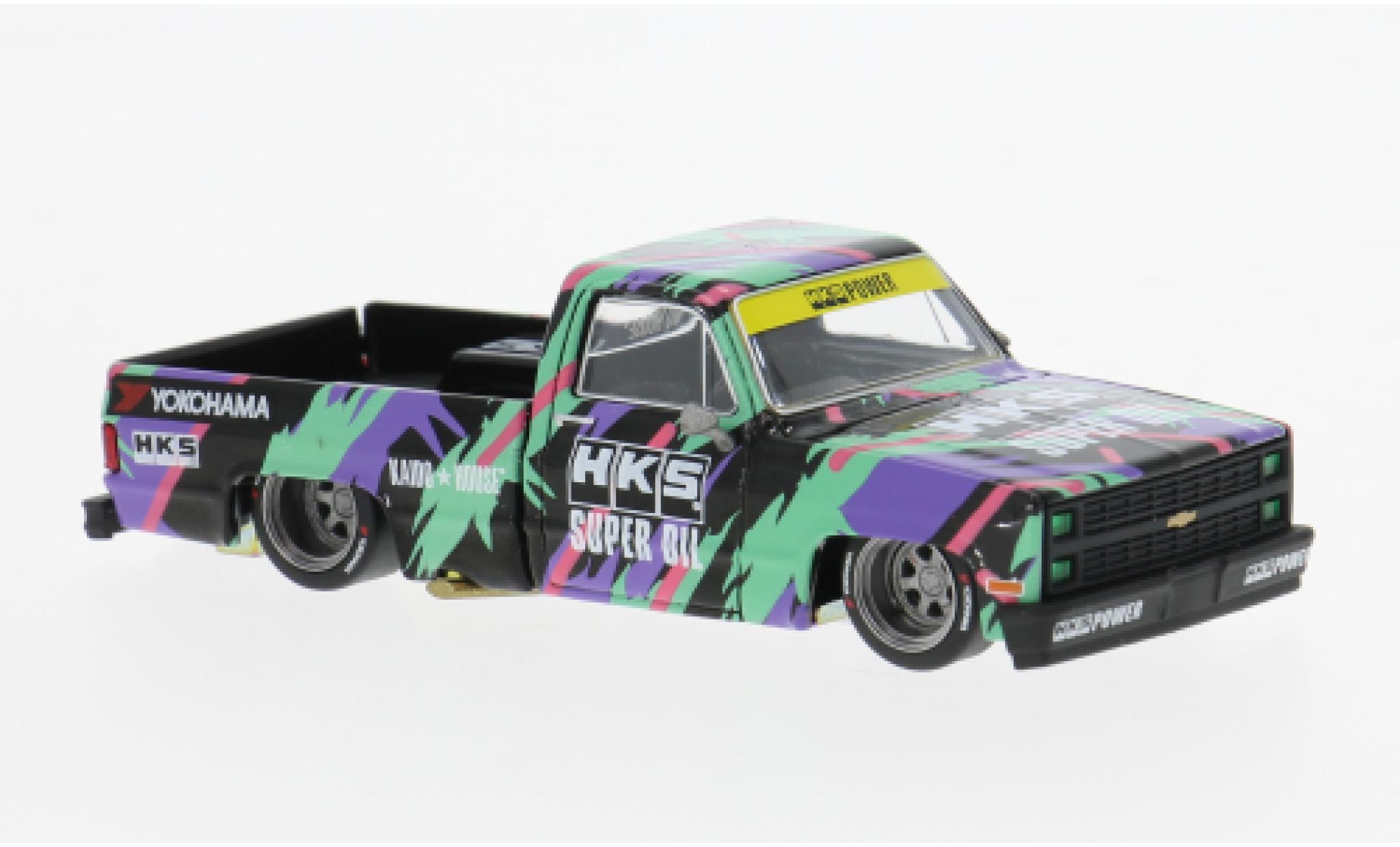 Chevrolet Silverado Mini GT Kaido HKS V1 schwarz/Dekor 1:64 modellino in miniatura