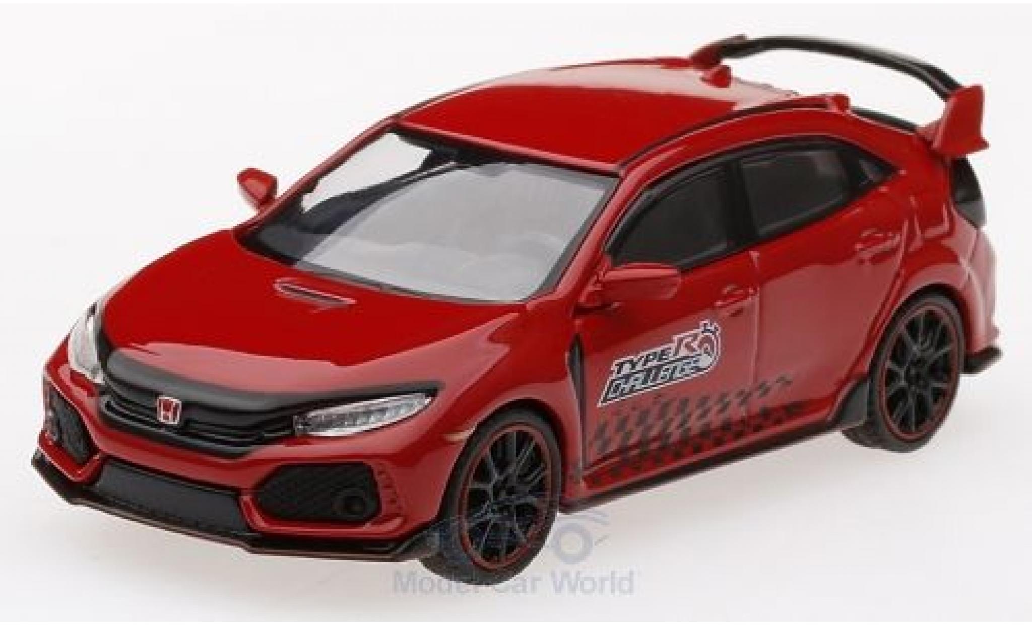 Honda Civic 1/64 Mini GT Type R (FK8) rosso 2018 Time Attack modellino in miniatura