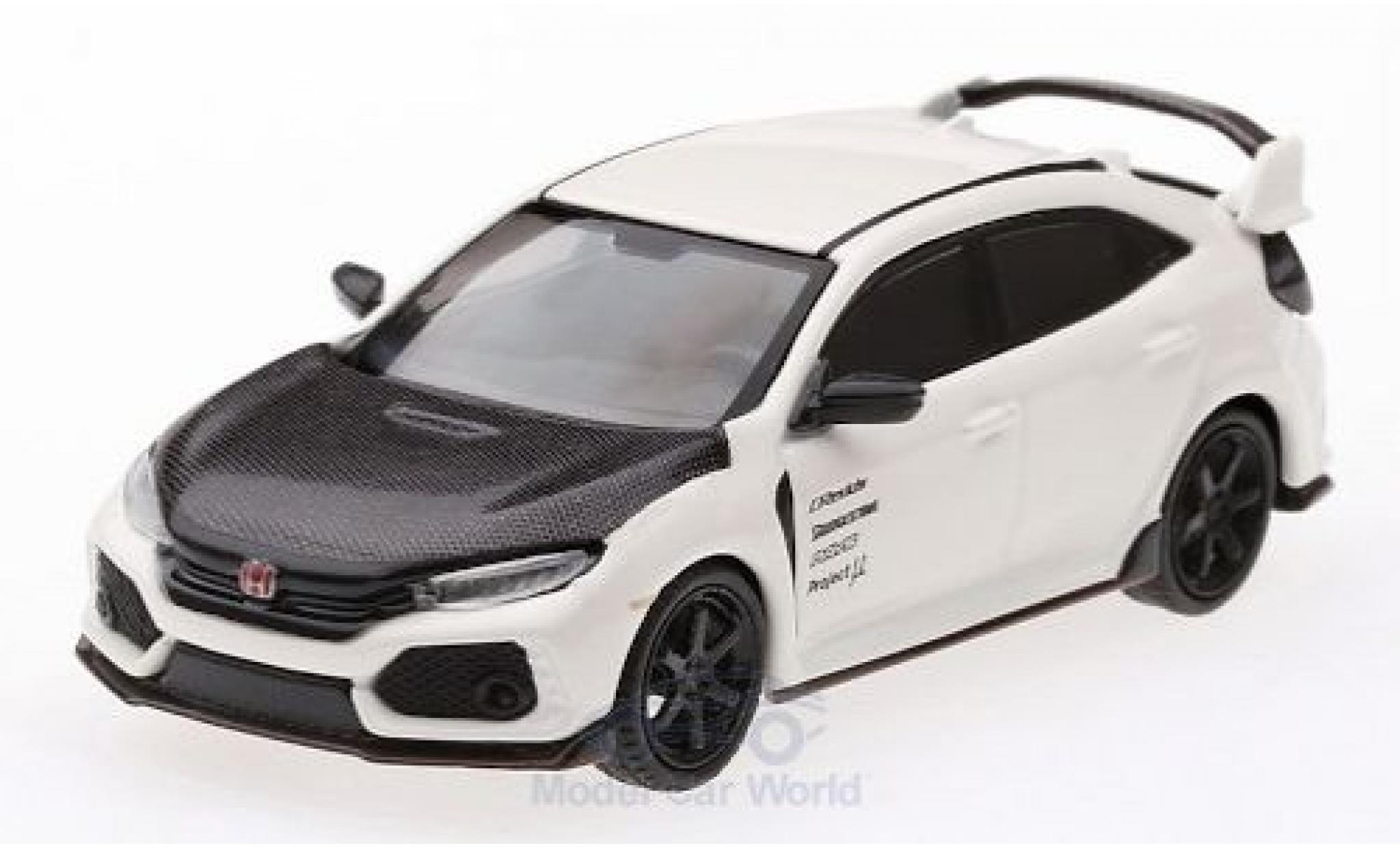 Honda Civic 1/64 Mini GT Type R (FK8) bianco/carbon RHD modellino in miniatura