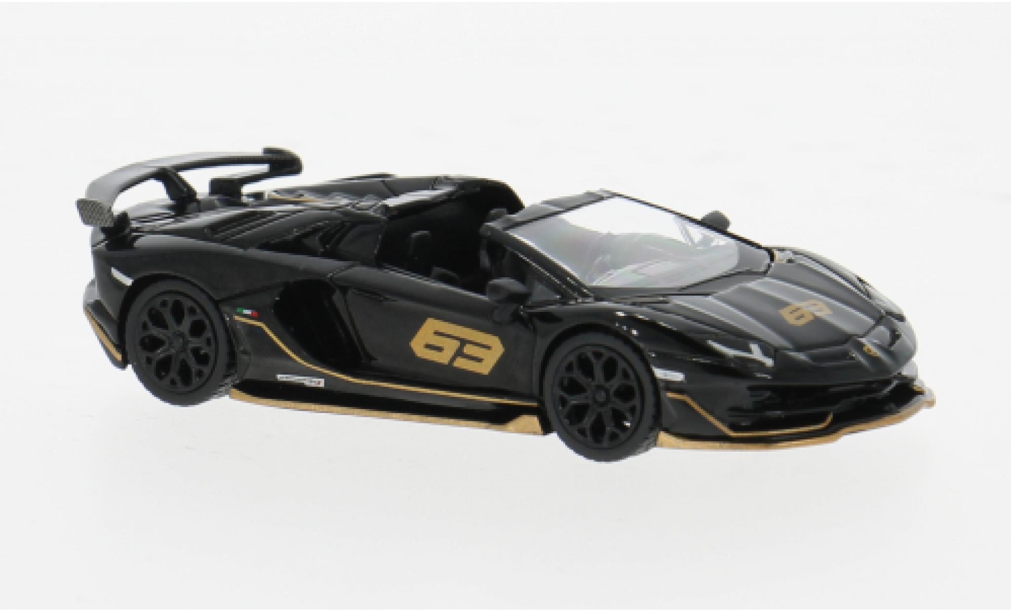 Lamborghini Aventador 1/64 Mini GT SVJ Roadster schwarz/braun 1:64 modellino in miniatura