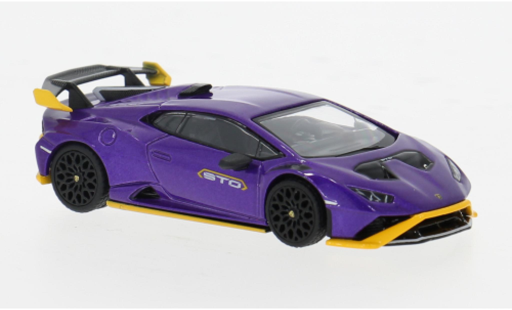 Lamborghini Huracan 1/64 Mini GT STO lila/gelb 1:64 modellino in miniatura