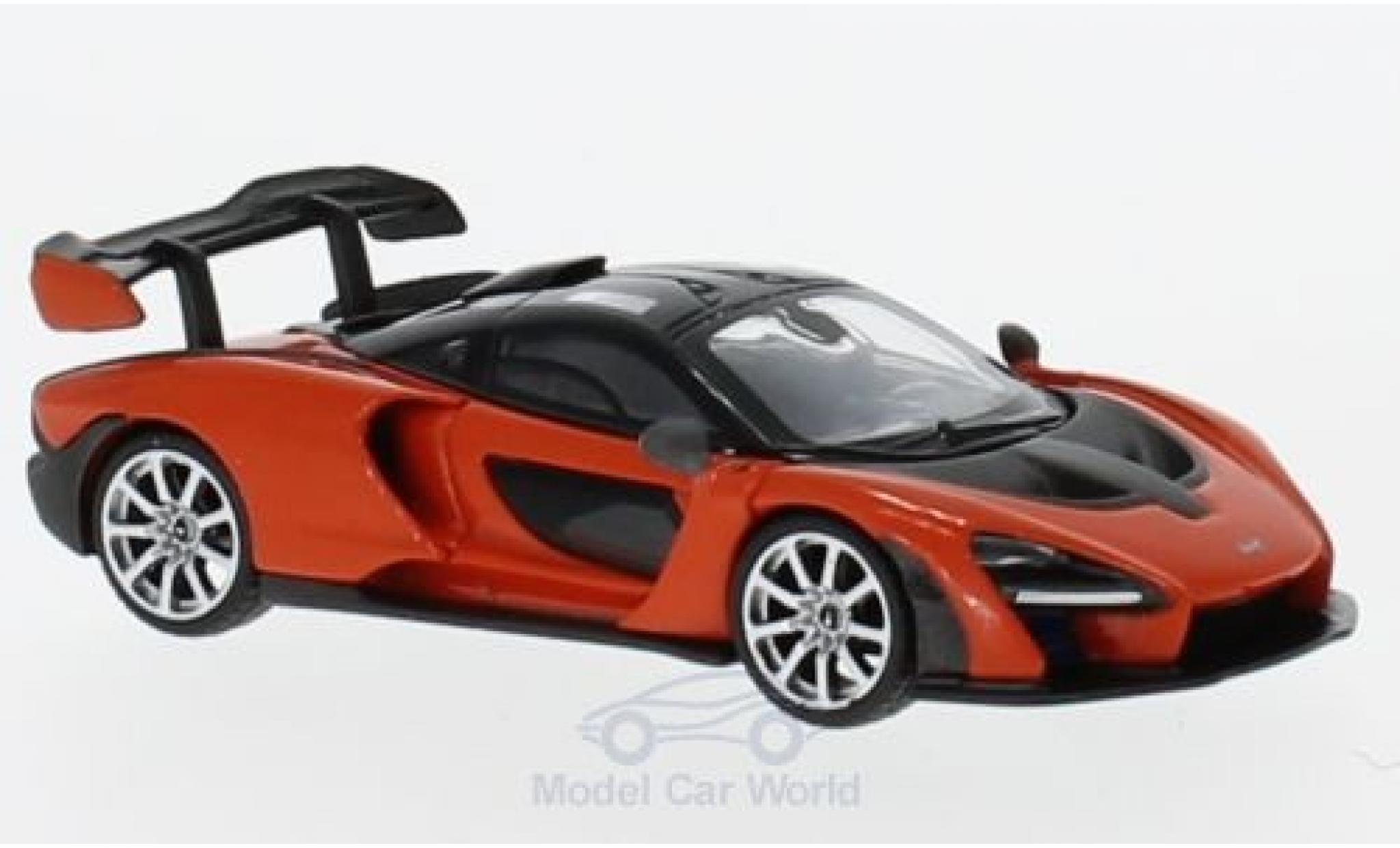 McLaren Senna 1/18 Mini GT orange modellino in miniatura