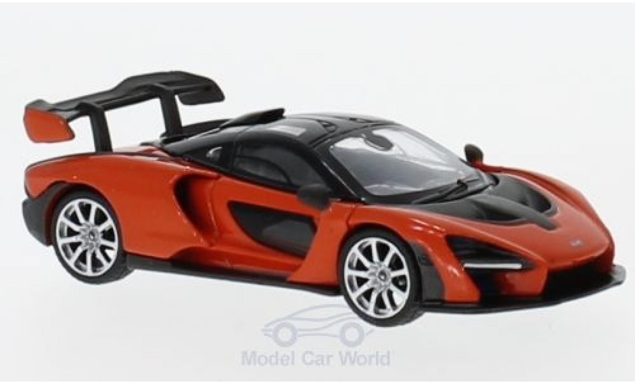 McLaren Senna 1/18 Mini GT orange RHD modellino in miniatura