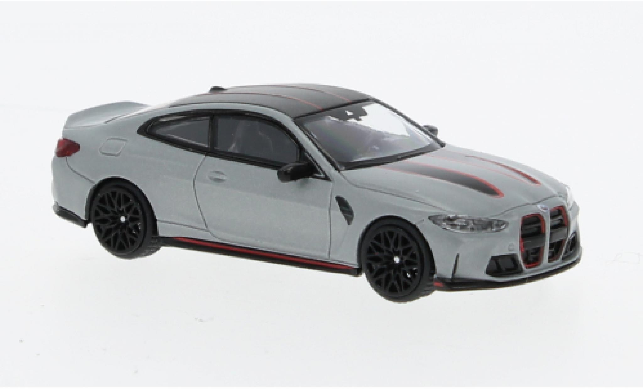 Bmw M4 1/64 Mini GT CSL (G82) metallise grigio clair modellino in miniatura