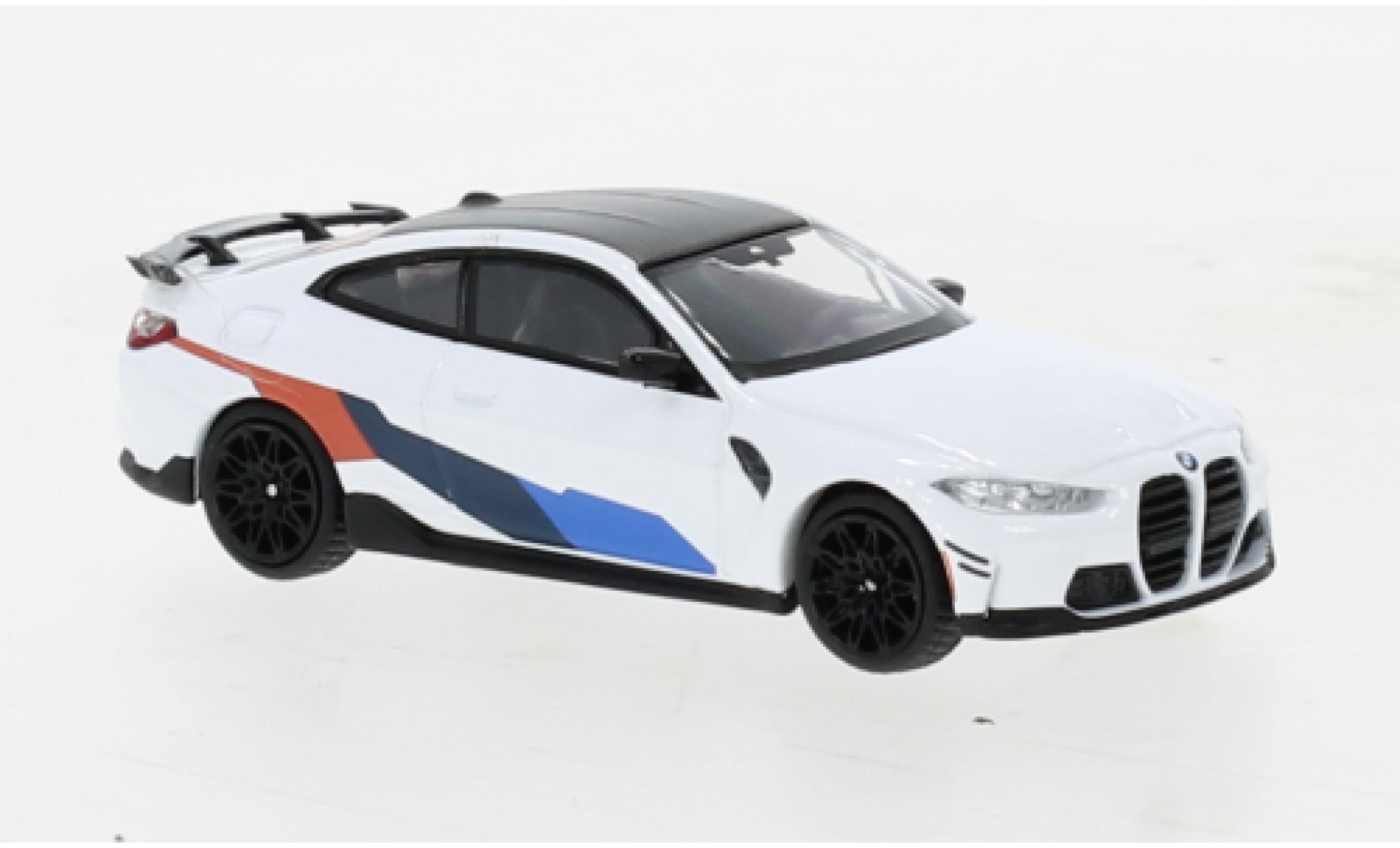 Bmw M4 1/64 Mini GT (G82) M-Performance bianco/Dekor modellino in miniatura