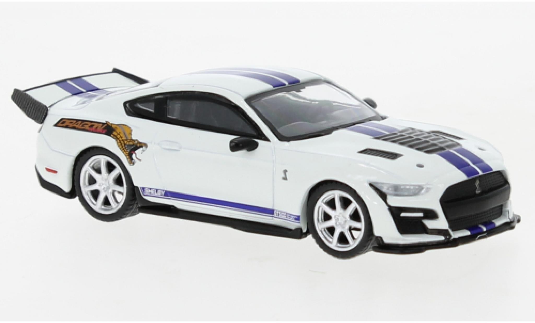Ford Mustang 1/64 Mini GT GT500 Dragonsnake bianco/Dekor modellino in miniatura