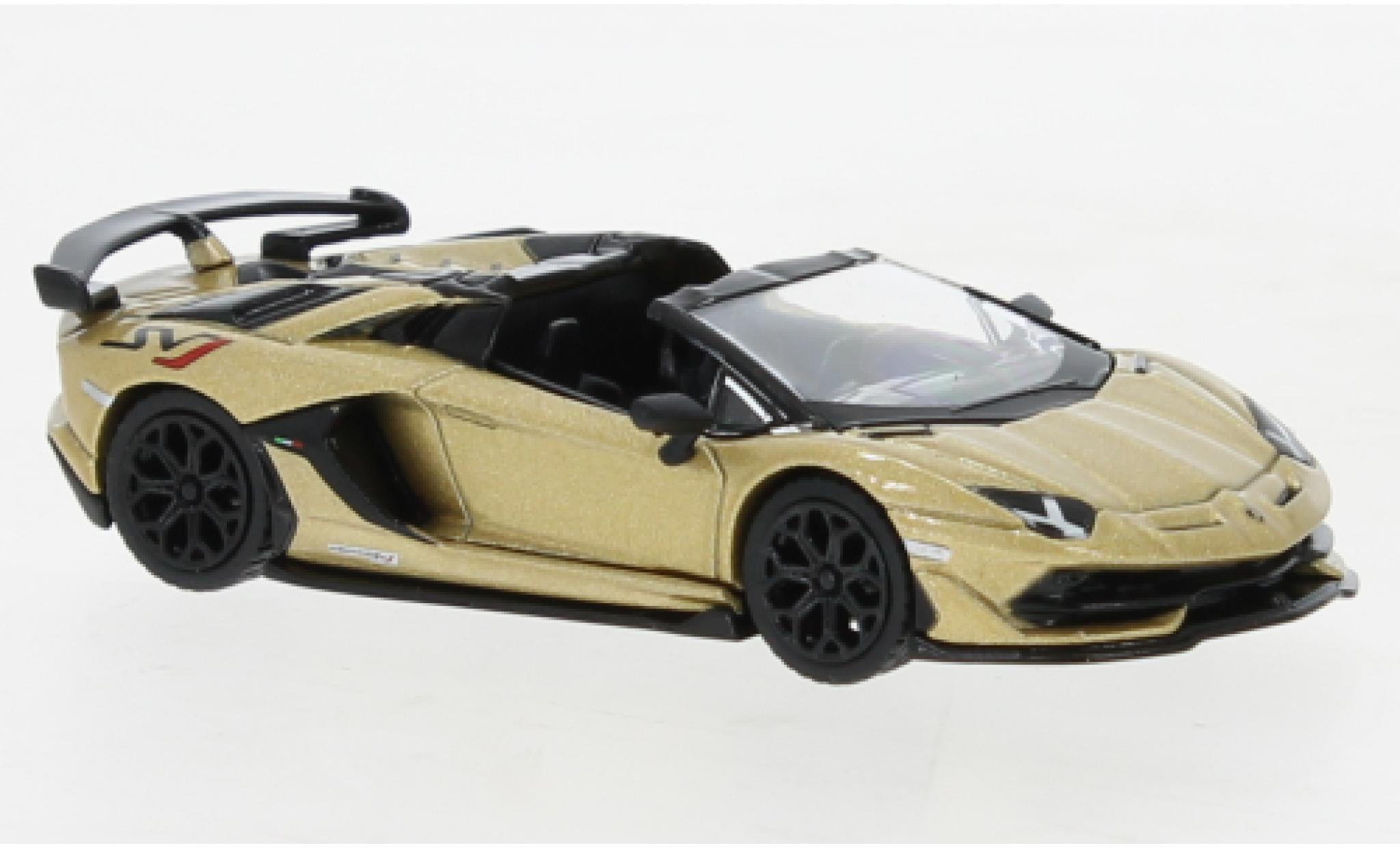Lamborghini Aventador 1/64 Mini GT SVJ Roadster metallise beige modellino in miniatura