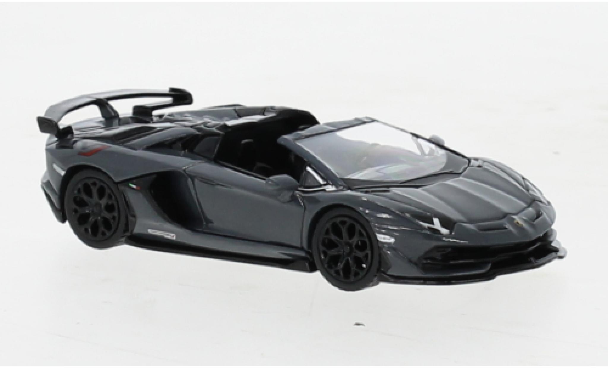 Lamborghini Aventador 1/64 Mini GT SVJ Roadster metallise grigio modellino in miniatura