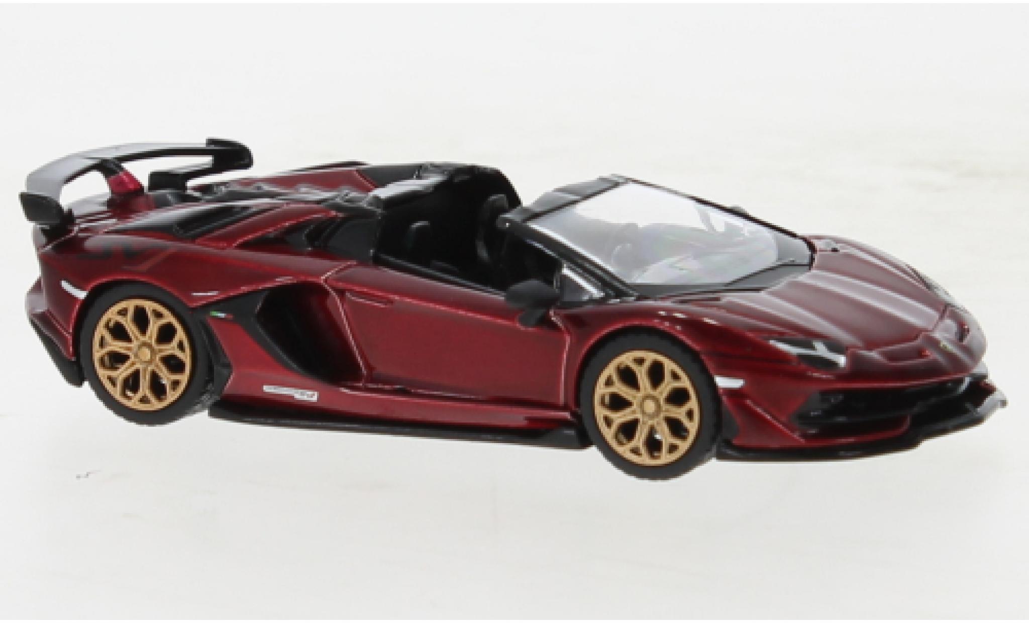Lamborghini Aventador 1/64 Mini GT SVJ Roadster metallise rosso foncé modellino in miniatura