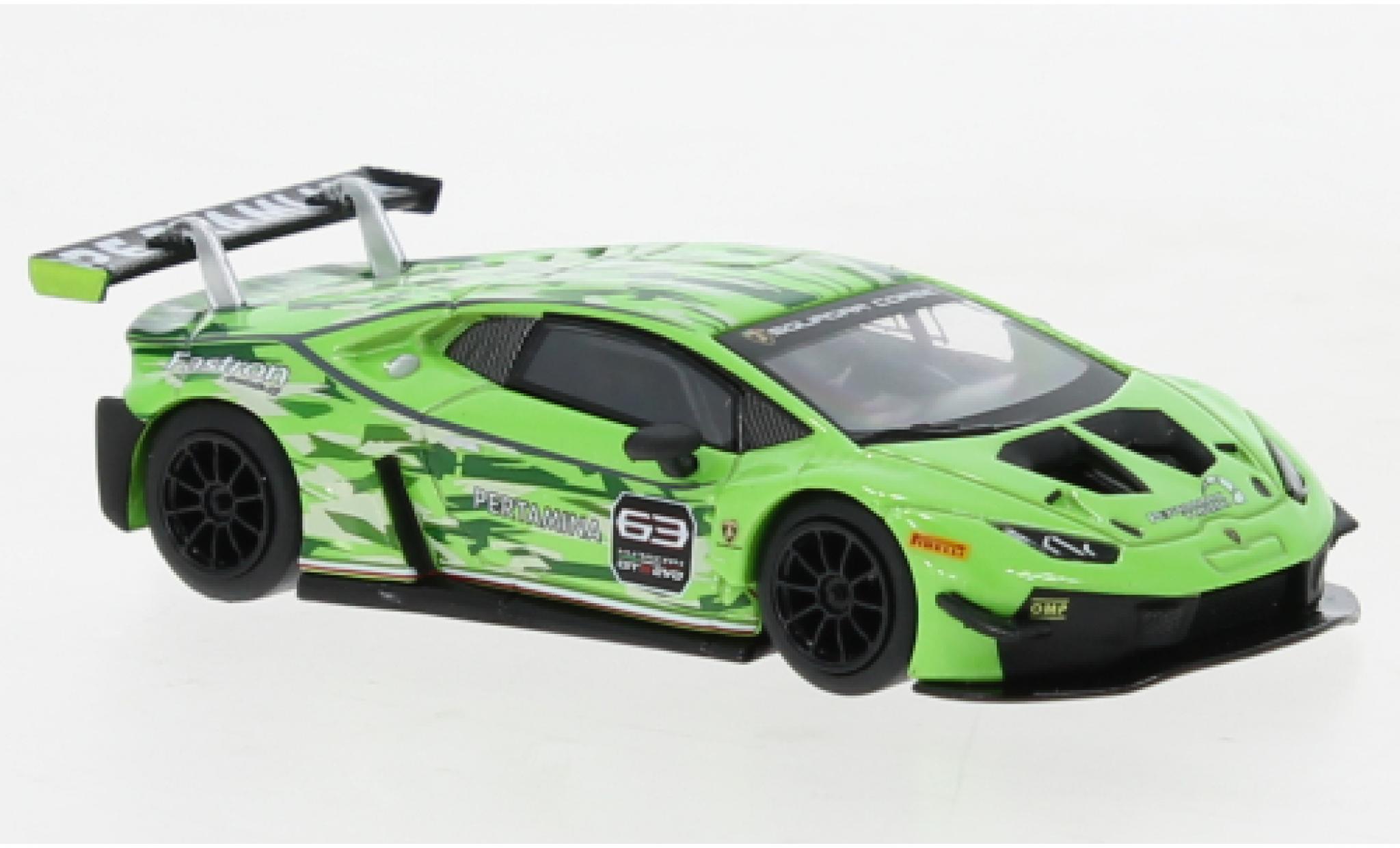 Lamborghini Huracan 1/64 Mini GT GT3 Evo vert modellino in miniatura