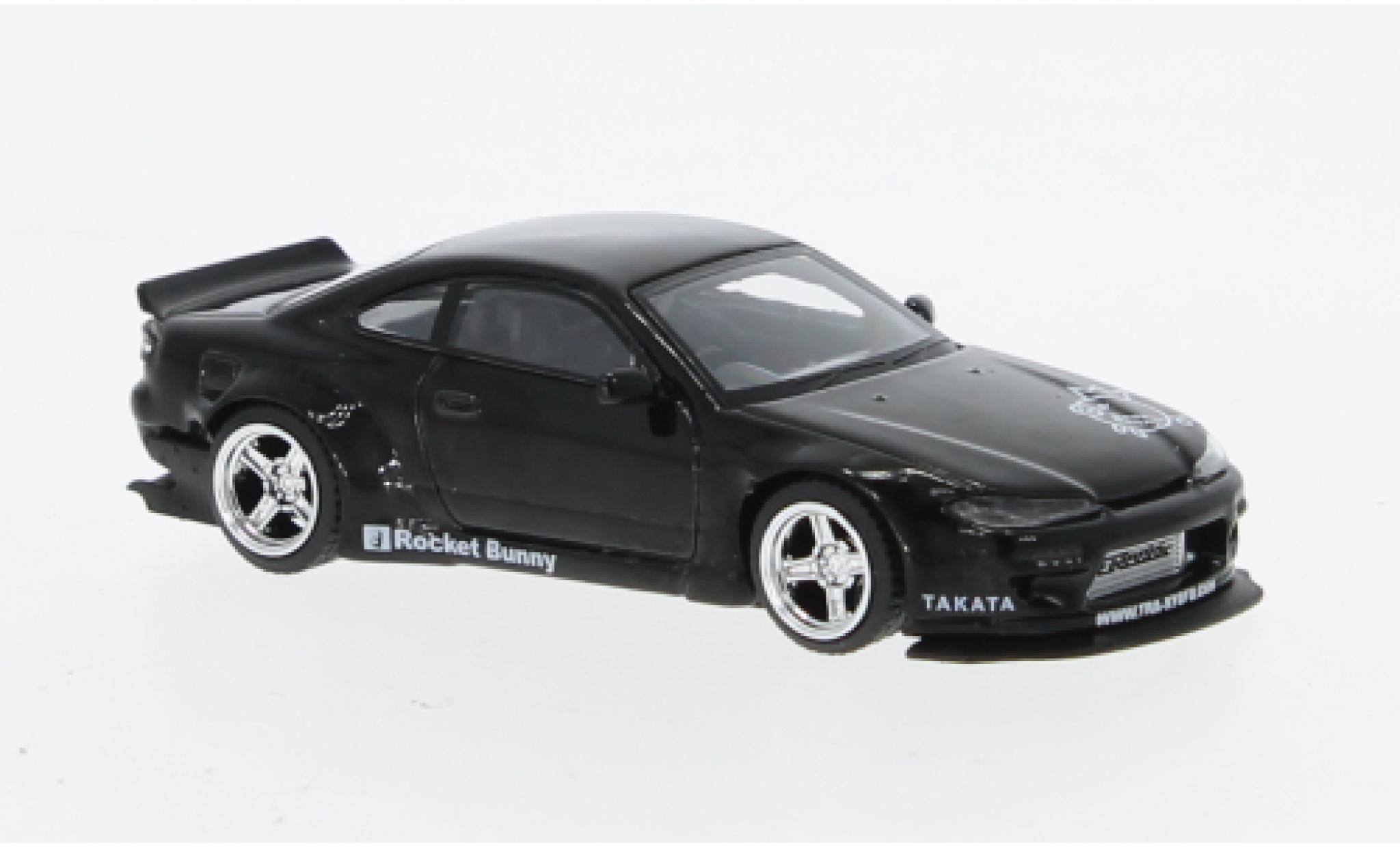 Nissan Silvia 1/64 Mini GT (S15) Rocket Bunny metallise nero RHD modellino in miniatura