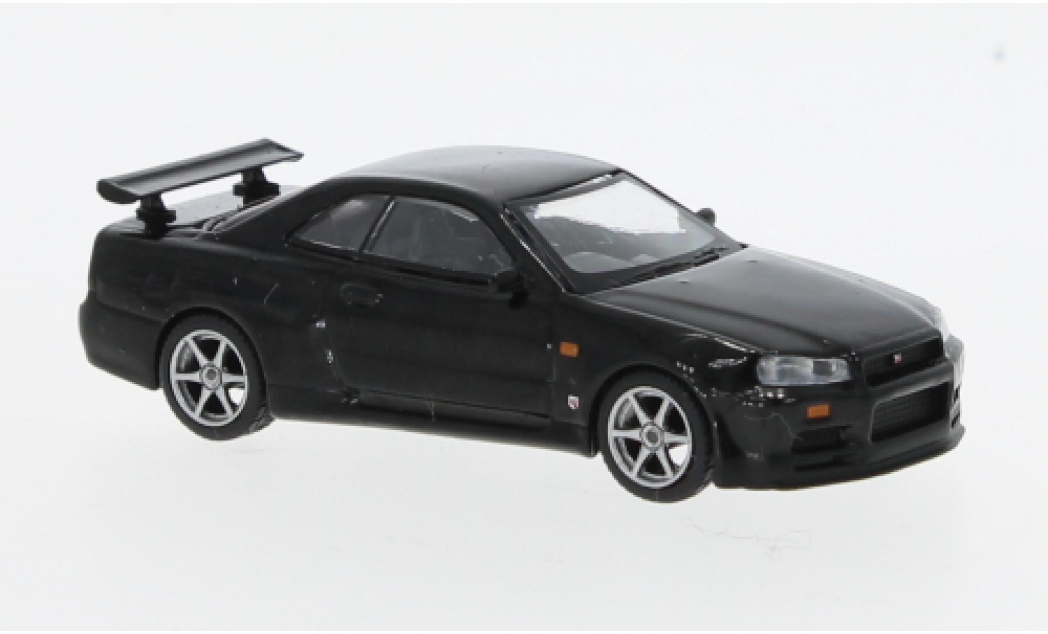Nissan Skyline 1/64 Mini GT GT-R (R34) V-Spec metallise nero modellino in miniatura